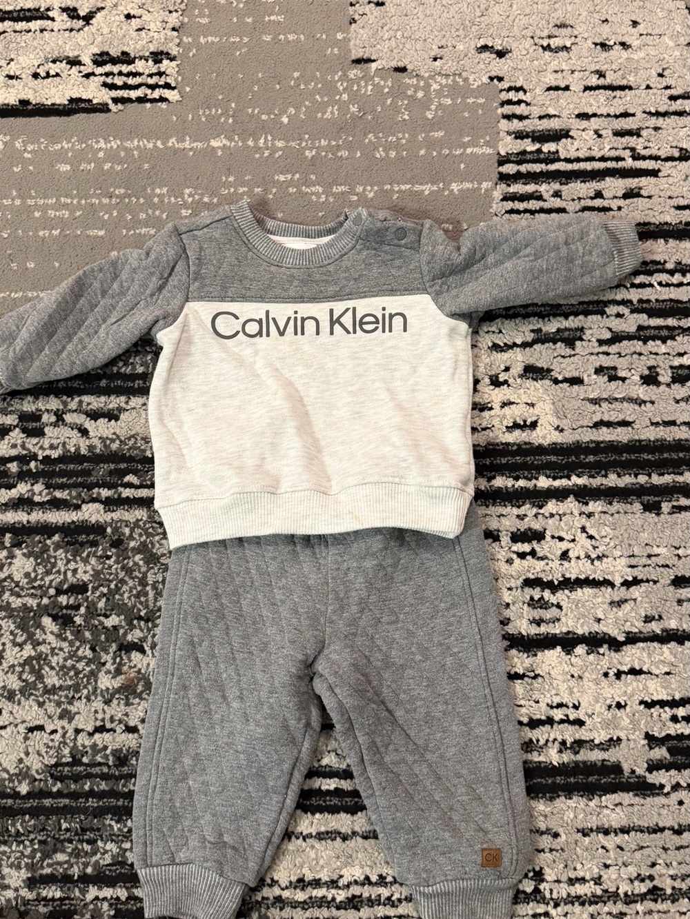 Calvin Klein Grey Quilted Jogger Set
